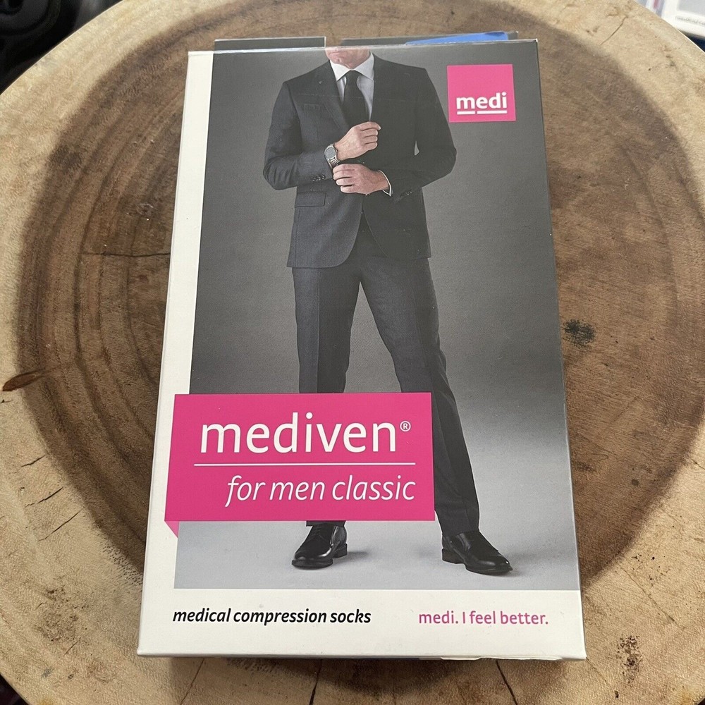Mediven For Men 15-20 mmHg VII Classic Calf Compression Socks Black Closed Toe